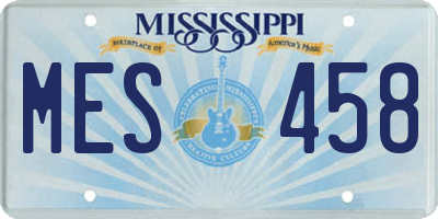 MS license plate MES458