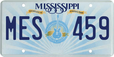 MS license plate MES459