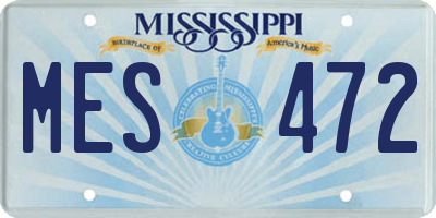 MS license plate MES472