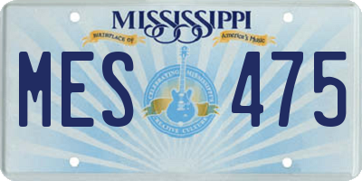 MS license plate MES475