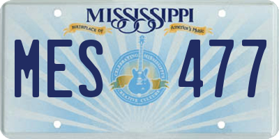 MS license plate MES477