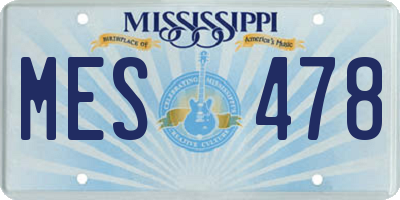 MS license plate MES478