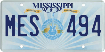 MS license plate MES494