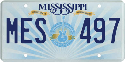 MS license plate MES497
