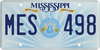 MS license plate MES498