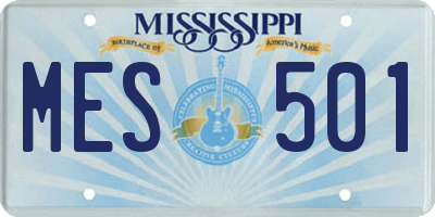 MS license plate MES501