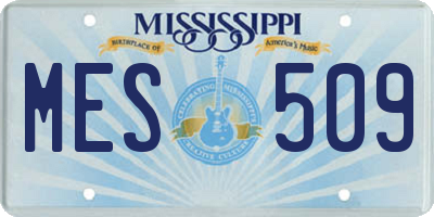 MS license plate MES509