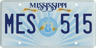 MS license plate MES515