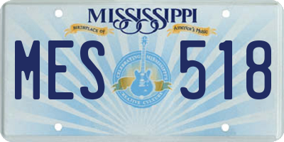 MS license plate MES518