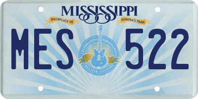 MS license plate MES522
