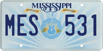 MS license plate MES531