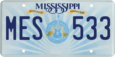 MS license plate MES533