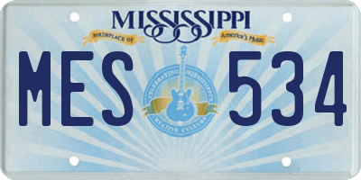 MS license plate MES534