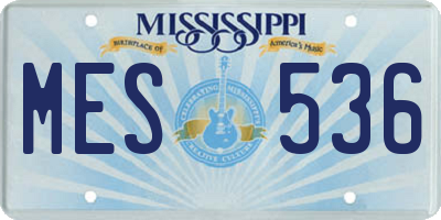 MS license plate MES536