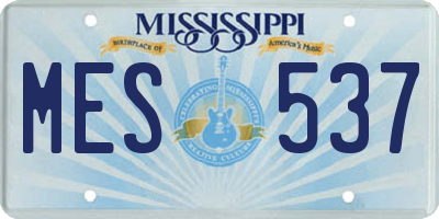 MS license plate MES537