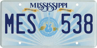 MS license plate MES538