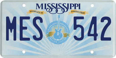 MS license plate MES542