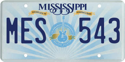 MS license plate MES543