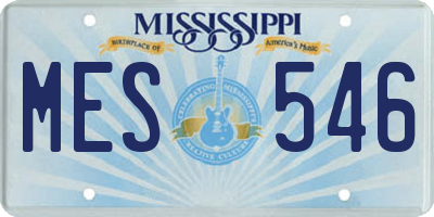 MS license plate MES546