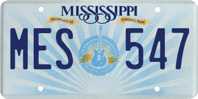MS license plate MES547