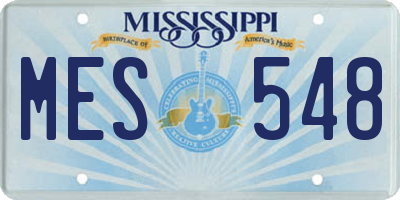 MS license plate MES548