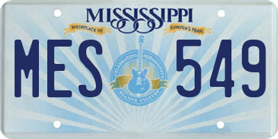 MS license plate MES549