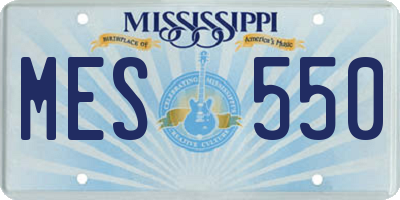 MS license plate MES550
