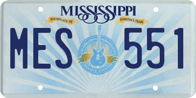 MS license plate MES551