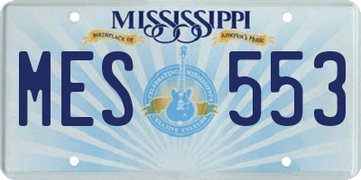 MS license plate MES553