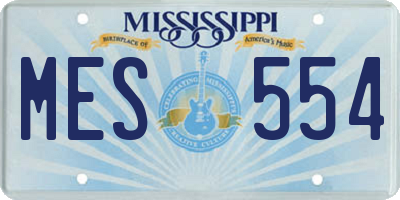 MS license plate MES554