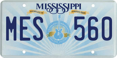 MS license plate MES560