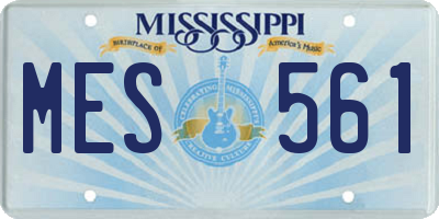 MS license plate MES561