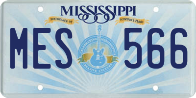 MS license plate MES566