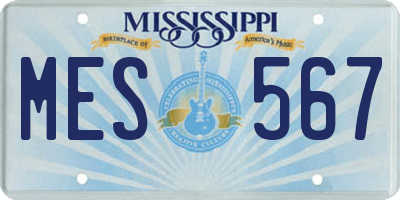 MS license plate MES567