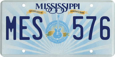 MS license plate MES576