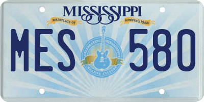 MS license plate MES580