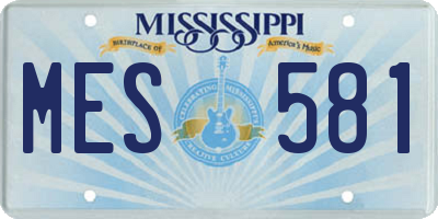 MS license plate MES581