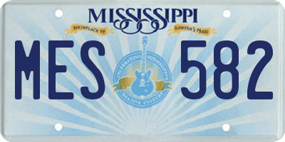MS license plate MES582