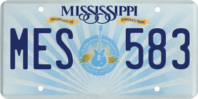 MS license plate MES583