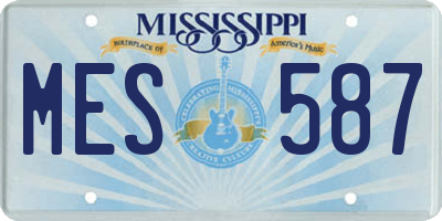 MS license plate MES587