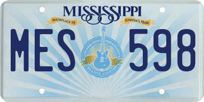MS license plate MES598