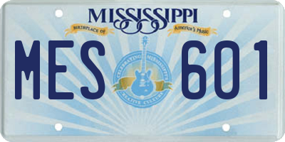 MS license plate MES601