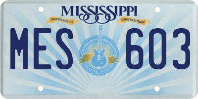 MS license plate MES603