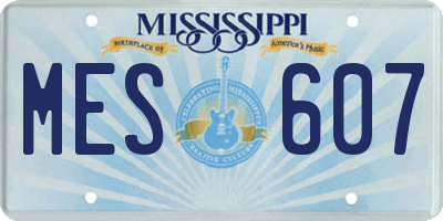 MS license plate MES607