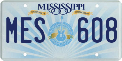 MS license plate MES608