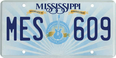 MS license plate MES609