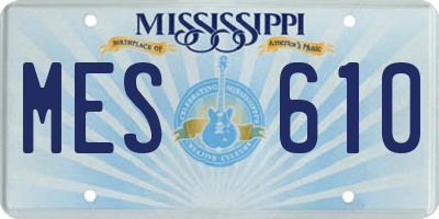 MS license plate MES610