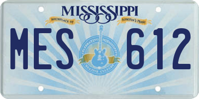 MS license plate MES612