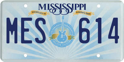 MS license plate MES614