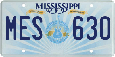 MS license plate MES630